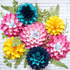 Paper dahlias